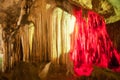 The colorful limestone formations at Khao Bin Cave in Thailand. Royalty Free Stock Photo