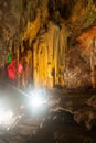 The colorful limestone formations at Khao Bin Cave in Thailand. Royalty Free Stock Photo