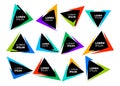 Colorful line abstract triangle border logo design. Simple triangle border set. Royalty Free Stock Photo