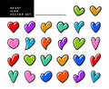 Colorful line flat love heart icon logo design set