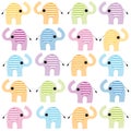 Colorful lined seamless elephant vector