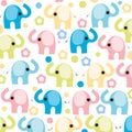 Colorful lined seamless elephant vector