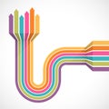 Colorful lines with arrows Royalty Free Stock Photo