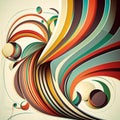 Colorful Lines and Curves: Reviving Retro Design. AI