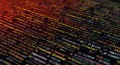 Colorful lines of programming code fill the screen, featuring syntax typical of Royalty Free Stock Photo