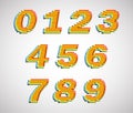 Colorful lines vector numbers Royalty Free Stock Photo