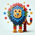 Star Gear Lion - AI generated image Royalty Free Stock Photo