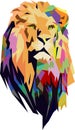 colorful lion head with full colors.