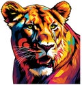 A Colorful Lioness Portrait Royalty Free Stock Photo