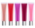 Colorful lip gloss tubes set