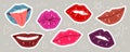 Colorful lips collection. Set of vector illustration of woman`s lips