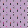 Lipstic pattern on polka dots background