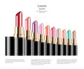 Colorful lipstick. cosmetic beauty. vector illustration.