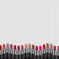 Colorful Lipsticks Border Transparent Background Royalty Free Stock Photo