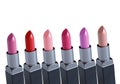Colorful Lipsticks over white background Royalty Free Stock Photo