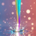 Colorful Liquid Cascade - A Vibrant Display of Fluid Dynamics Royalty Free Stock Photo