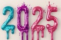 colorful liquid numbers 2025 Royalty Free Stock Photo