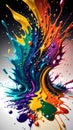Colorful liquid paint splashes abstract background AI Generated Royalty Free Stock Photo