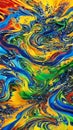 Colorful liquid paint splashes abstract background AI Generated Royalty Free Stock Photo