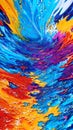 Colorful liquid paint splashes abstract background AI Generated Royalty Free Stock Photo