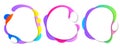Colorful liquid shapes set. Abstract fluid blobs.