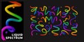 Colorful Liquid Spectrum Design Featuring 3D Rainbow Spline Patterns Royalty Free Stock Photo