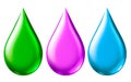 Colorful liquid water drop on white background Royalty Free Stock Photo