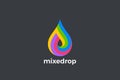 Colorful Liquid Water Droplet Drop Logo design vector template. Energy Mix Drink Logotype concept icon Royalty Free Stock Photo