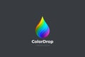 Colorful Liquid Water Droplet Drop Logo design vector template. Energy Mix Drink Logotype concept icon Royalty Free Stock Photo