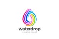 Colorful Liquid Water Droplet Drop Logo design vector template. Energy Mix Drink Logotype concept icon Royalty Free Stock Photo