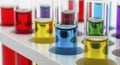 Colorful liquids in test tubes laboratory Royalty Free Stock Photo
