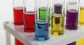 Colorful liquids in test tubes science Royalty Free Stock Photo