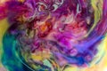 Colorful liquids underwater. Colorful abstract composition. Royalty Free Stock Photo