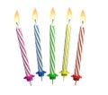 Colorful lit candles