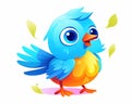 Colorful little bird cartoon is a cute bird cartoon.