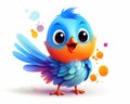 Colorful little bird cartoon is a cute bird cartoon.