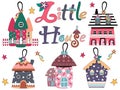 Colorful little houses (clip arts)1