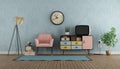 Colorful living room in vintage style