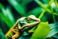 Colorful Lizard Amid Lush Forest Foliage