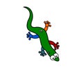 A colorful lizard with big eyes on a white background - vector Royalty Free Stock Photo