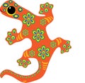 Colorful Decorative  Lizard Clip Art Royalty Free Stock Photo