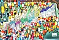 Colorful lobster industry buoys north east usa map