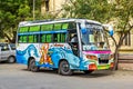 Pondicherry,India-January 27th,2019: Colorful, local tourist sig