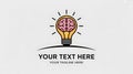 Colorful Logo Featuring a Lightbulb with a Brain Inside, Symbolizing Creativity and Ideas. Royalty Free Stock Photo