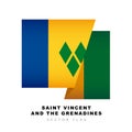 Colorful logo of the german flag. Flag of Saint Vincent and the Grenadines. Vector illustration isolated on white background