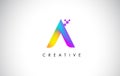 A Colorful Logo Letter Design Vector. Creative Rainbow Gradient