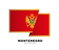 Colorful logo of Montenegrin flag. Flag of Montenegro. Vector illustration isolated on white background