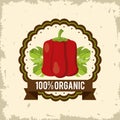 Colorful logo of organic food with peppers