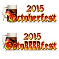 Colorful logo for postcards and greetings with Oktoberfest