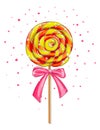 Colorful lollipop candy, cartoon vector illustration.